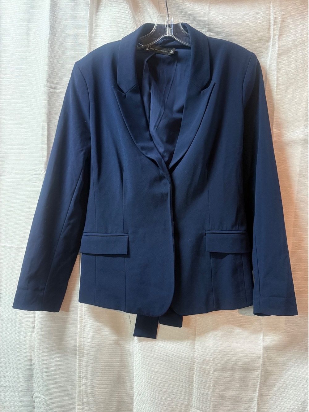 New York & Company Navy Blue Women's Blazer with Tie Back, Size M